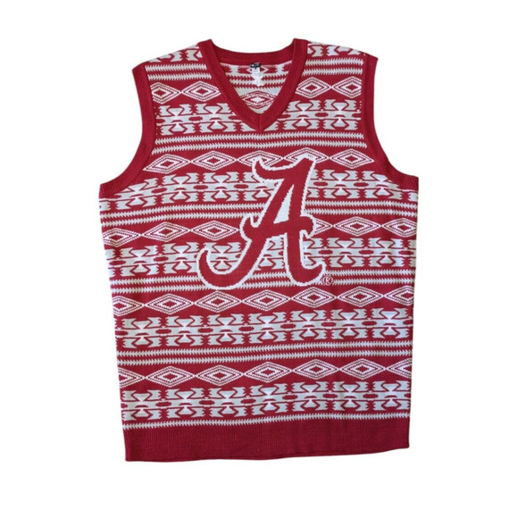 FOCO Alabama Crimson Tide Aztec Ugly Sweater Vest Size XL Mens College Football